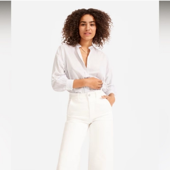 NWT Everlane The Wide-Leg Crop Pant Bone - Picture 2 of 5